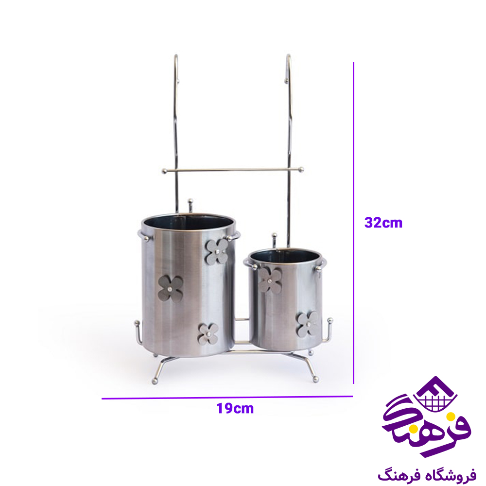 جاقاشق استیل گلدار دوقلو اسمان G 136