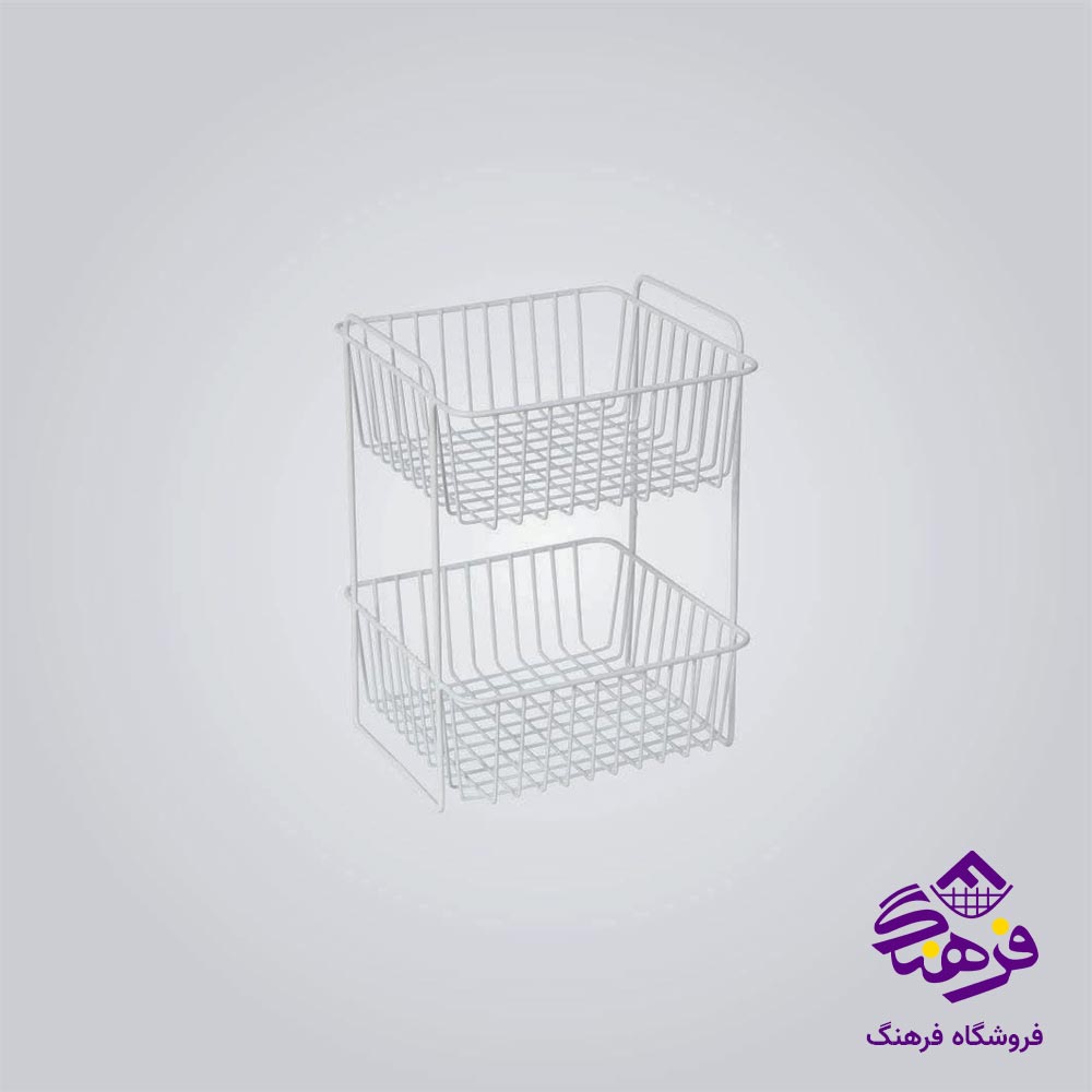 سبد سیب زمینی و پیاز پیشتاز کاوه مدل ارام 2طبقه سفید 501