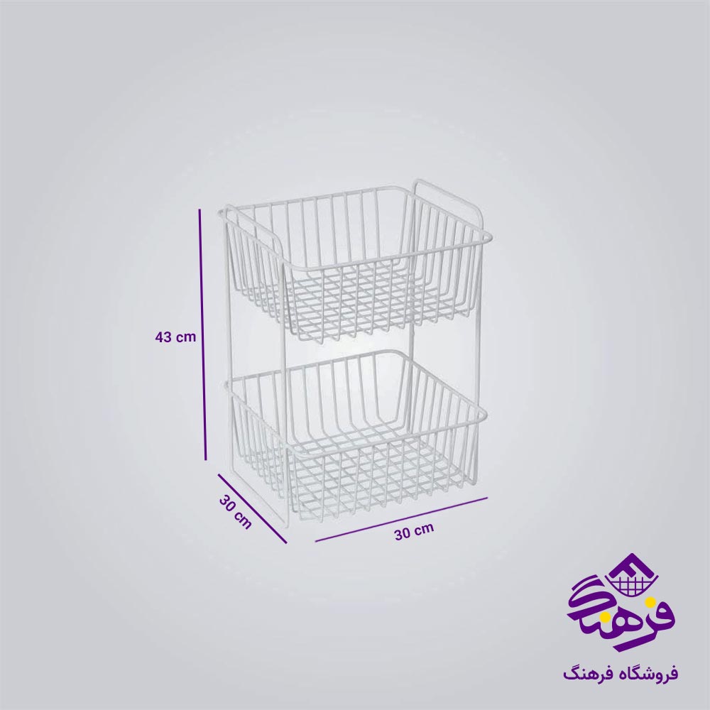 سبد سیب زمینی و پیاز پیشتاز کاوه مدل ارام 2طبقه سفید 501