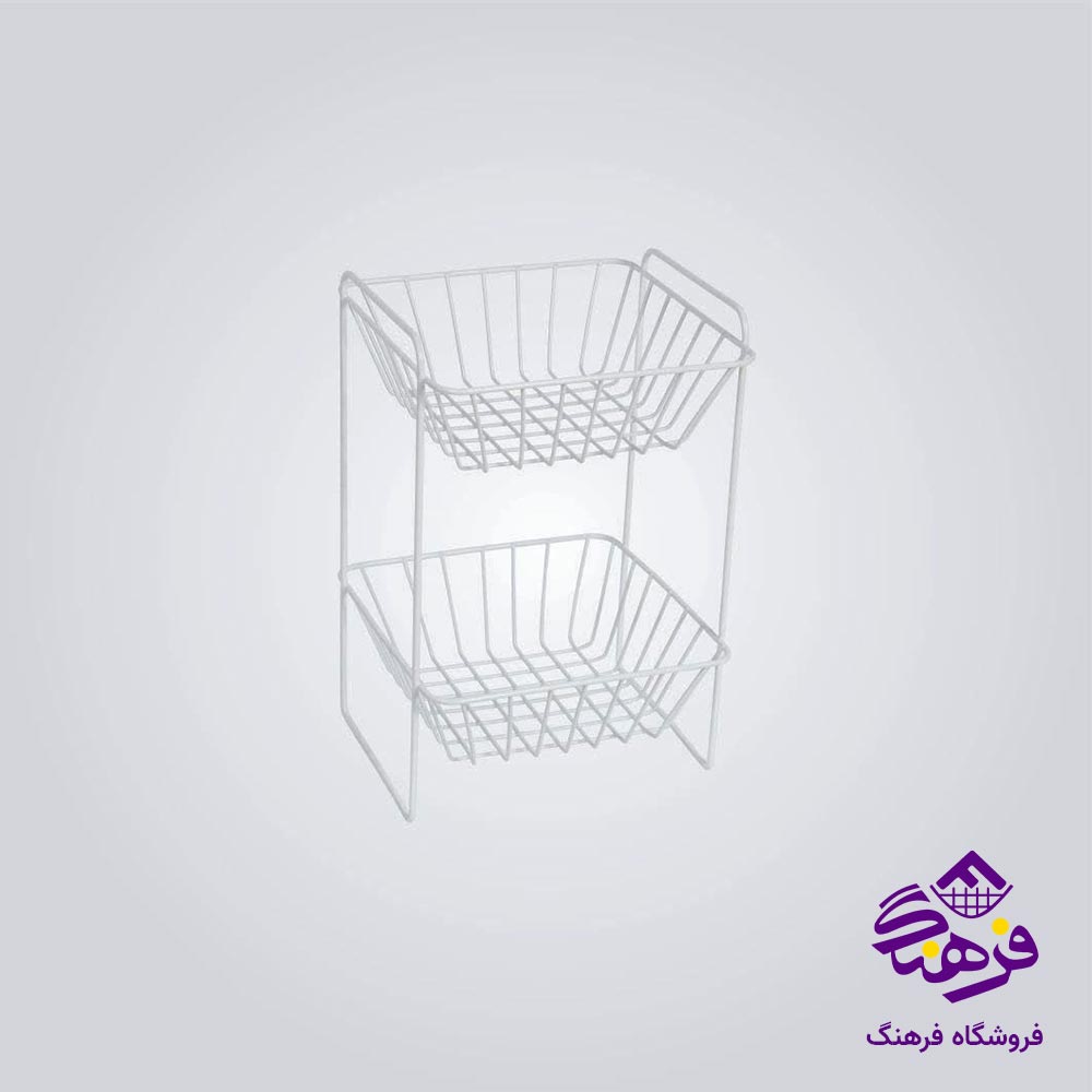 سبد سیب زمینی و پیاز پیشتاز کاوه مدل اطلس 2طبقه سفید 503