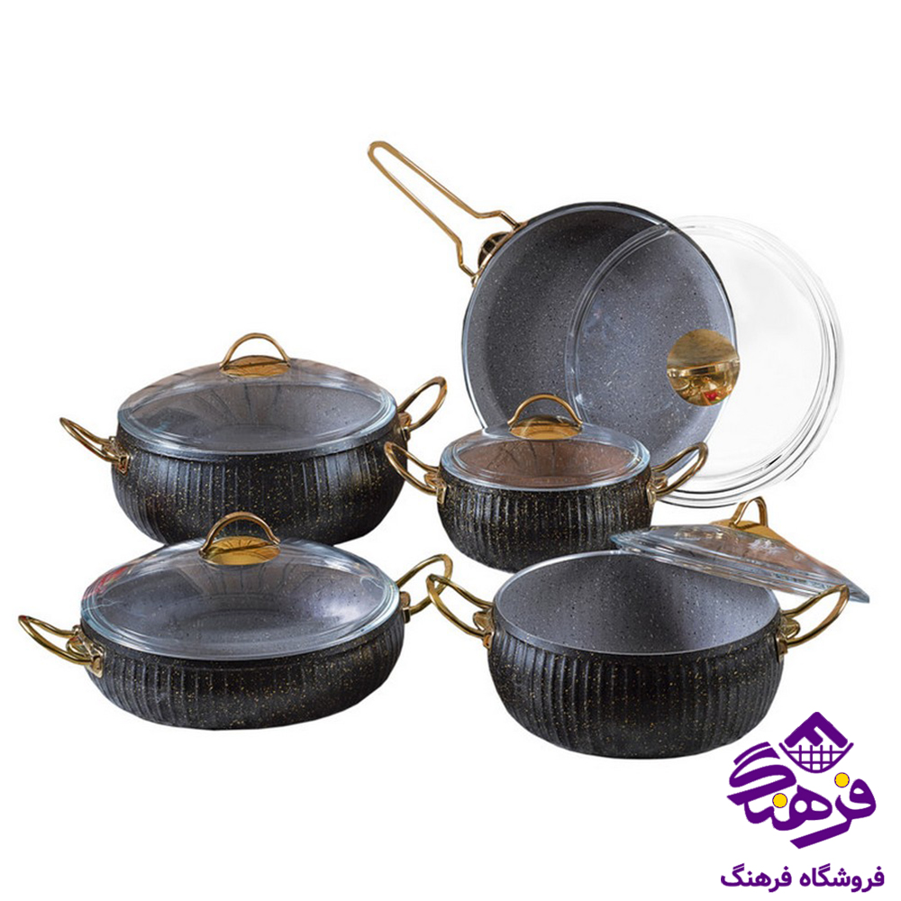سرویس قابلمه پویان 10پارچه سلین Eviz (خمره ای)