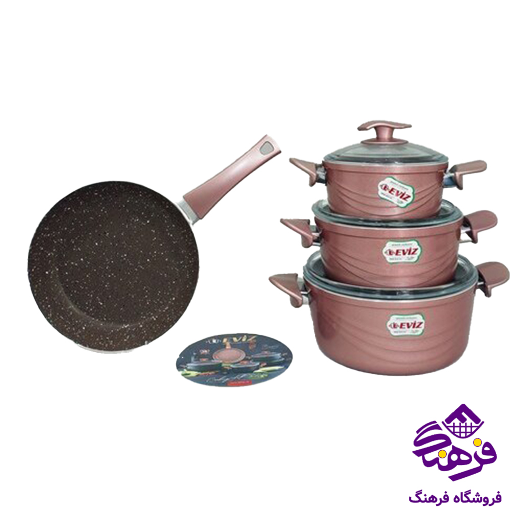 سرويس قابلمه پويان 7پارچه سووينگ Eviz رزگلد