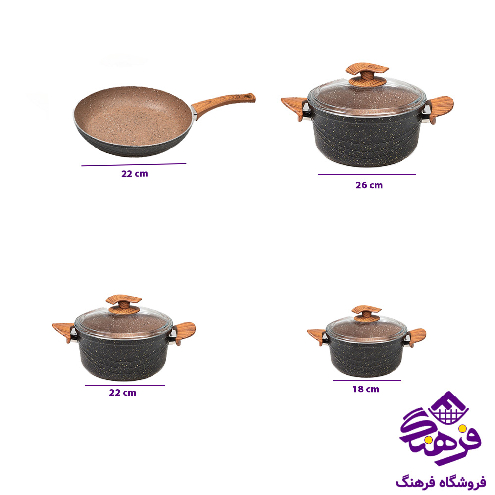 سرویس قابلمه پویان 7پارچه سووینگ Eviz مشکی