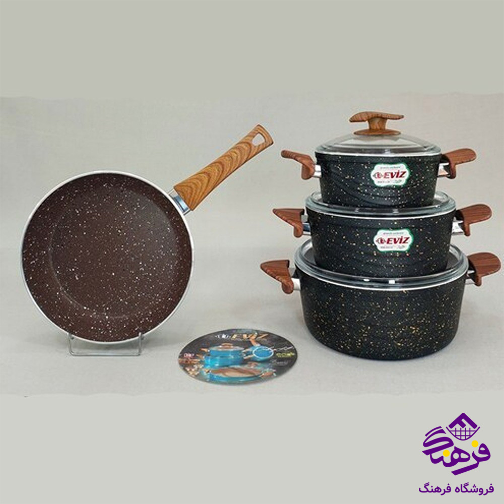 سرویس قابلمه پویان 7پارچه سووینگ Eviz مشکی