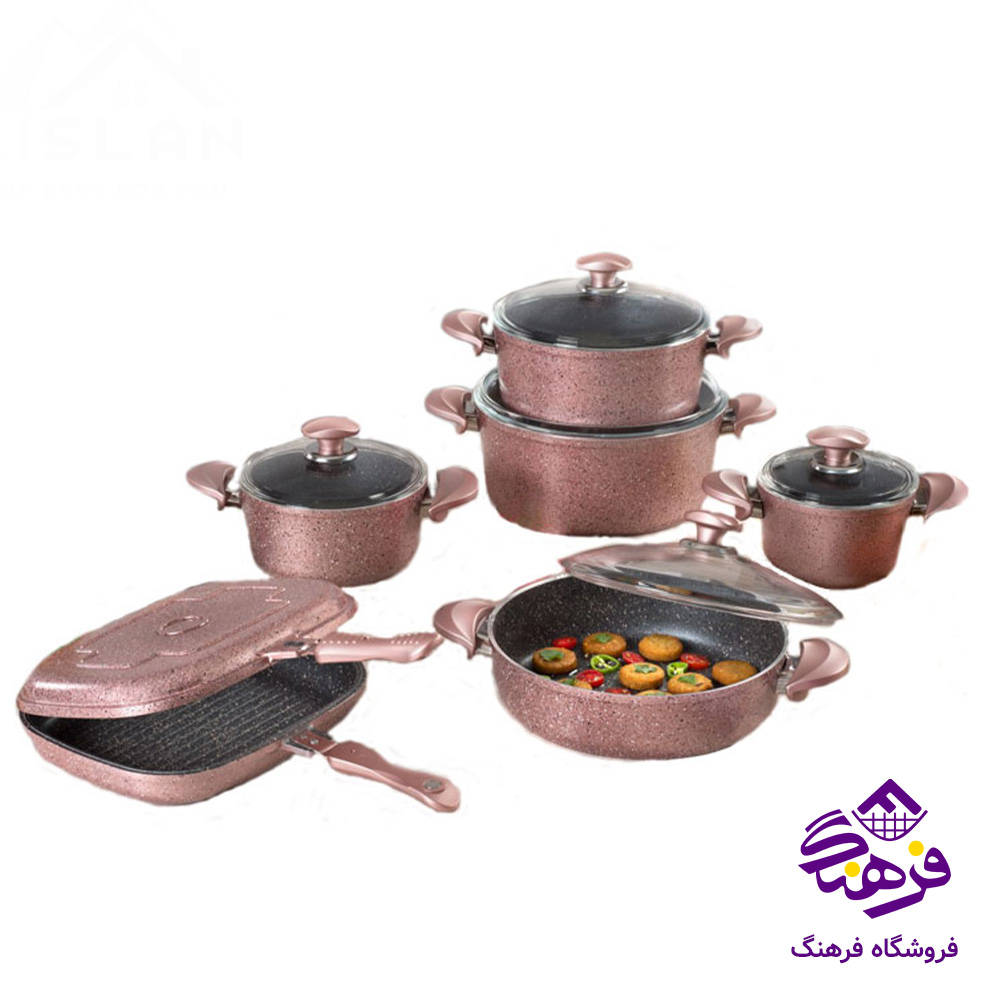 سرویس قابلمه پویان 12پارچه فورج PMT رزگلد