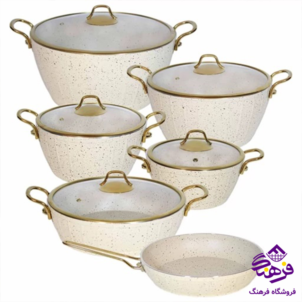 سرویس قابلمه 11پارچه ویولا Eviz Plus کرم پویان