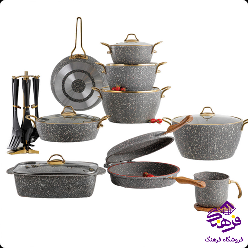 سرویس قابلمه 24پارچه گرند ویولا Eviz Plus طوسی پویان