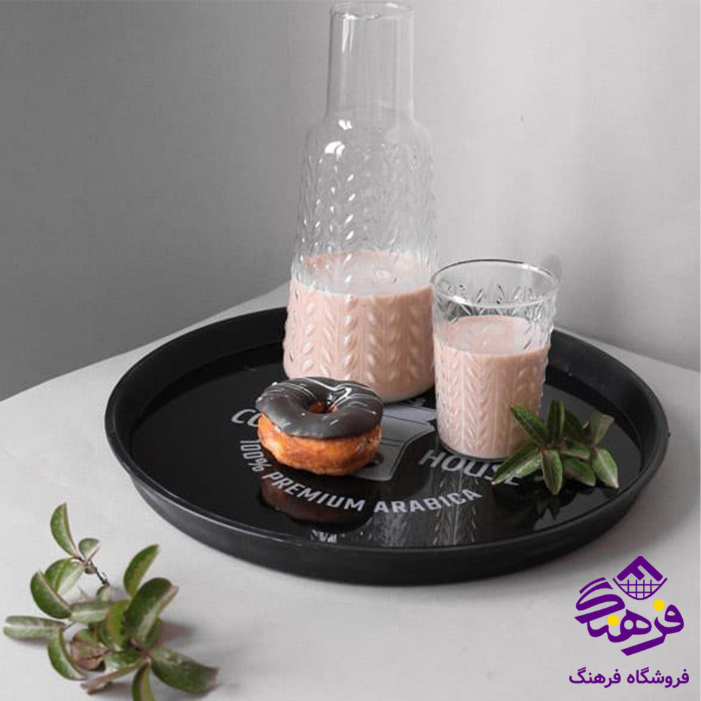 سینی رایکا کف شیشه گرد بزرگ