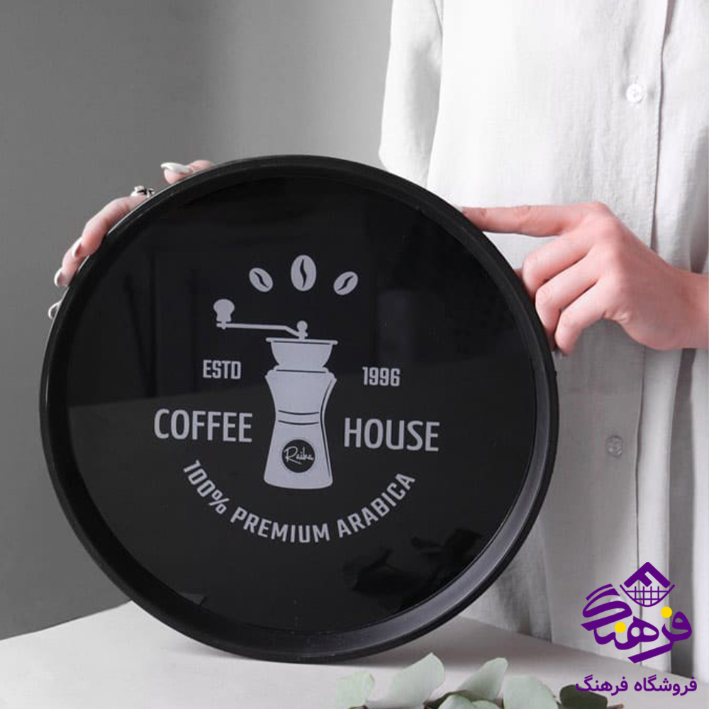 سینی رایکا کف شیشه گرد بزرگ