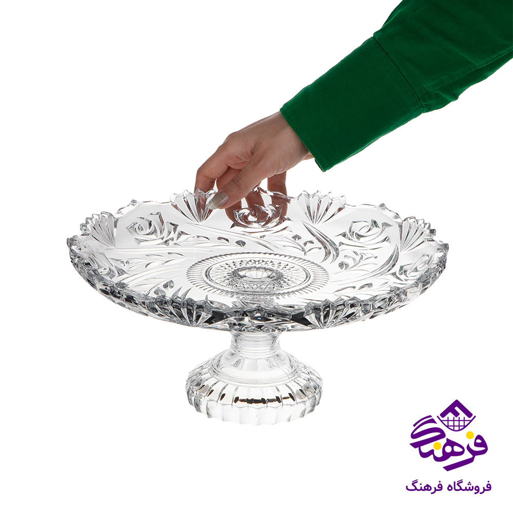 قاب شیرینی رزانا پایه دار کادو نوری