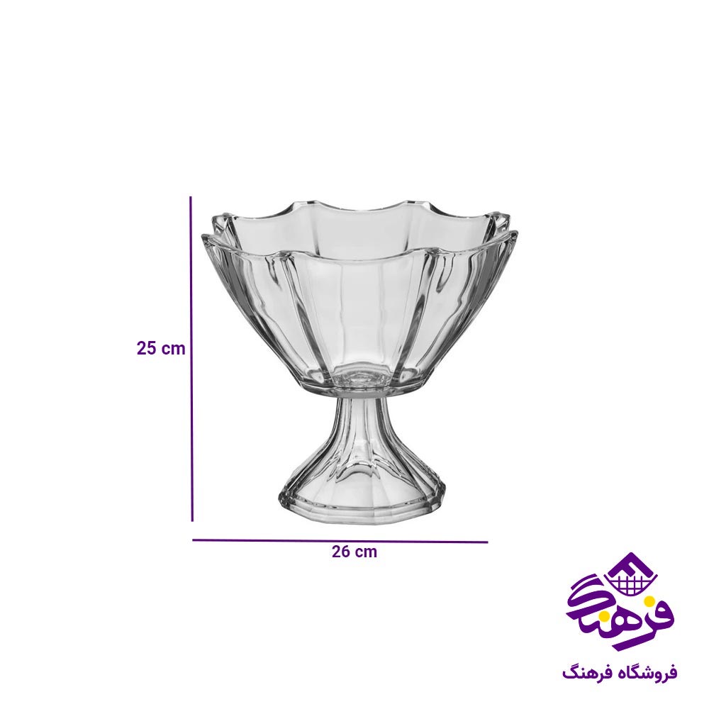 کاسه اجیل پایه دار بلور زنگان مدل سیسیلی 2005