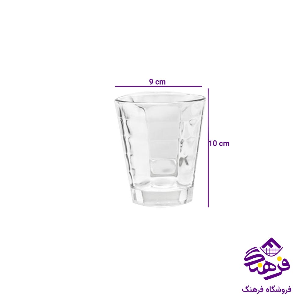 لیوان بلور زنگان مدل ماکائو خشتی 1118 ( 6 عددی )