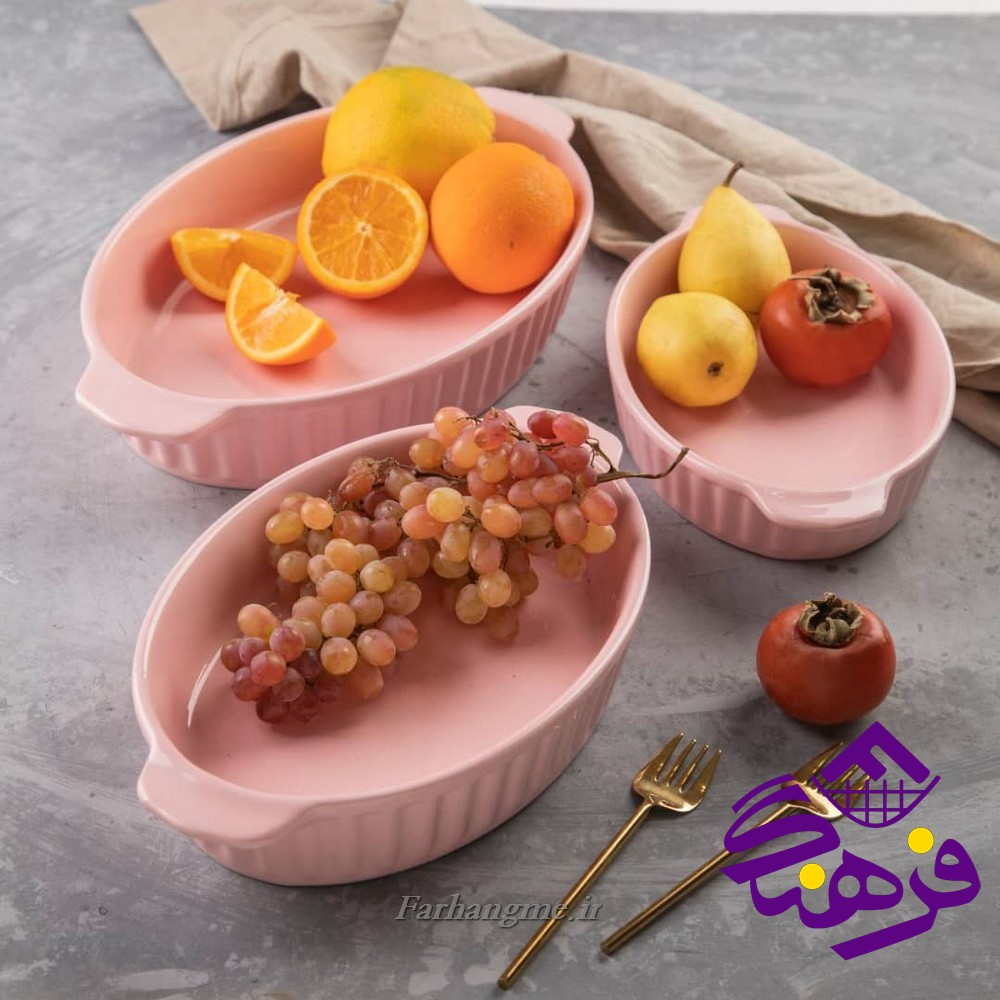 تابه کائولين بيضي شياردار متوسط