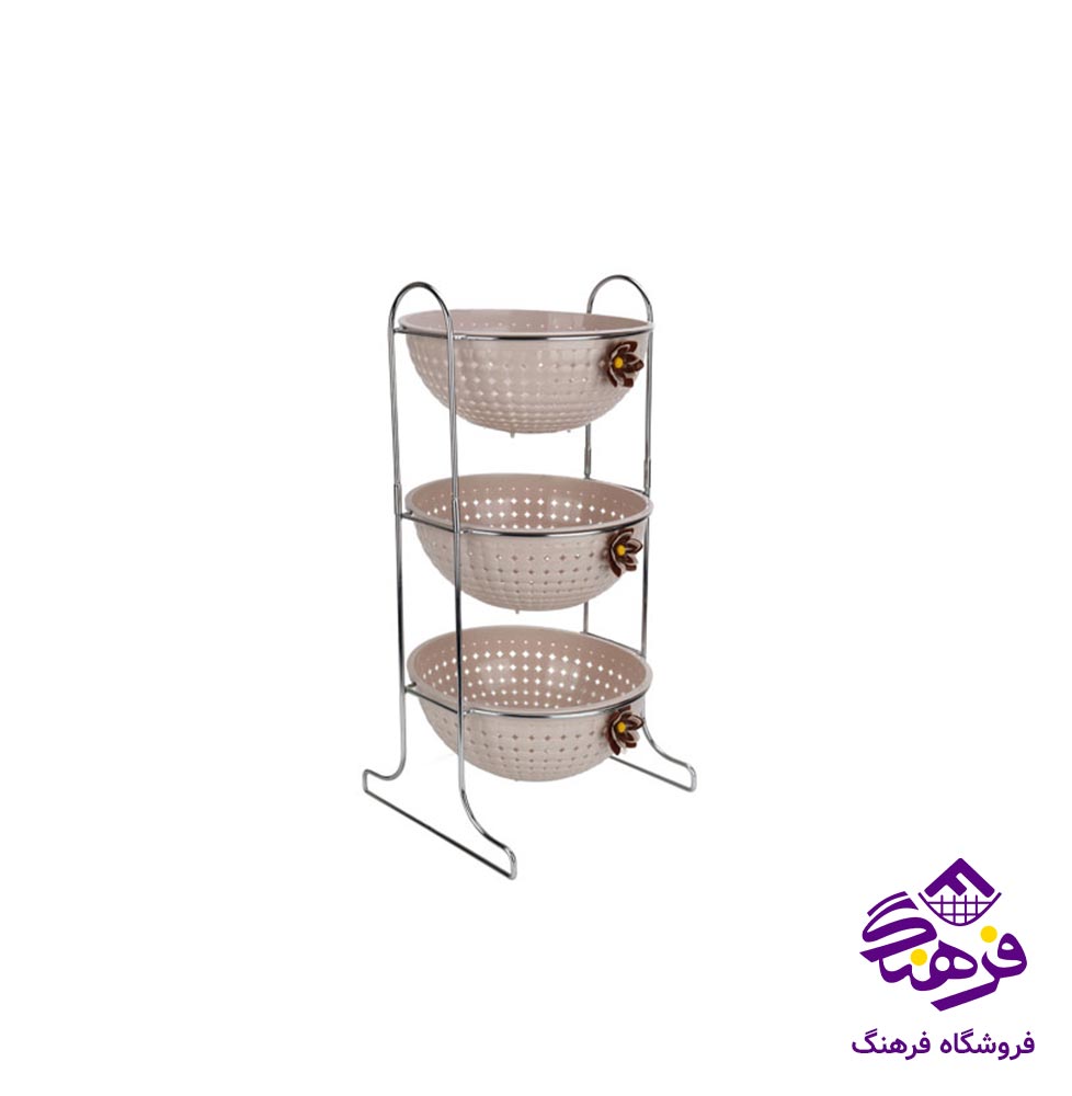 سبد سیب زمینی پیاز هومکت مدل مایا گرد 3طبقه 3556