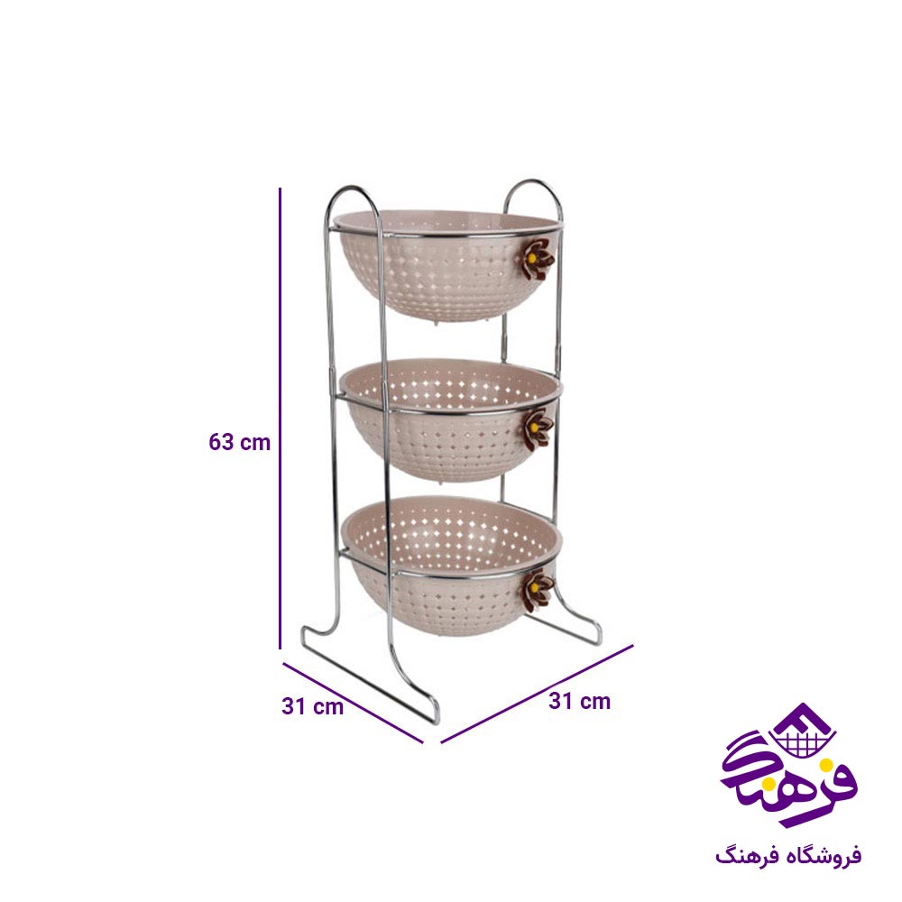 سبد سیب زمینی پیاز هومکت مدل مایا گرد 3طبقه 3556