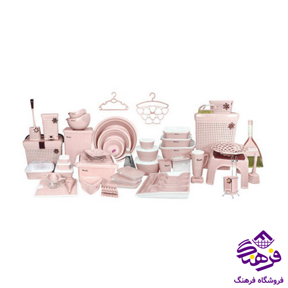 سرویس جهیزیه 70 پارچه هومکت طرح دنیس رنگ کرپ
