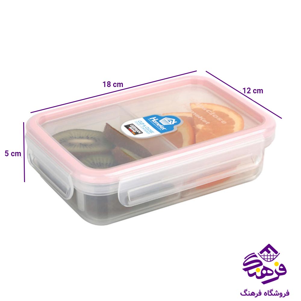 ظرف فریزری مستطیل 630 میلی لیتر 2خانه هومکت 3434
