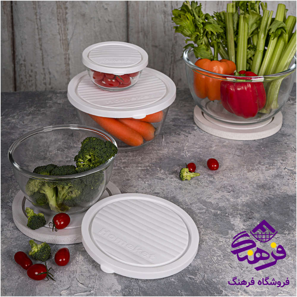 کاسه هومکت شیشه ای دربدار سایز 2