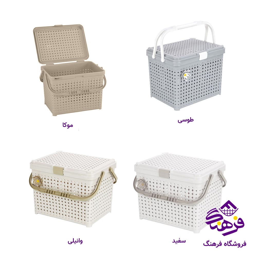 سبد پیک نیک درب دار هومکت مدل مایا سایز کوچک کد 3110