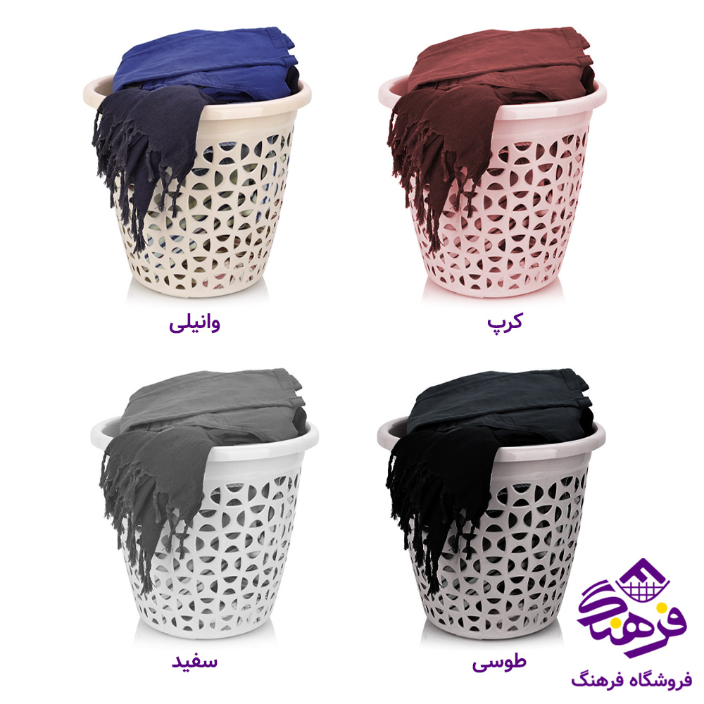 سبد رخت گرد سایز متوسط طرح مهرانا تسا