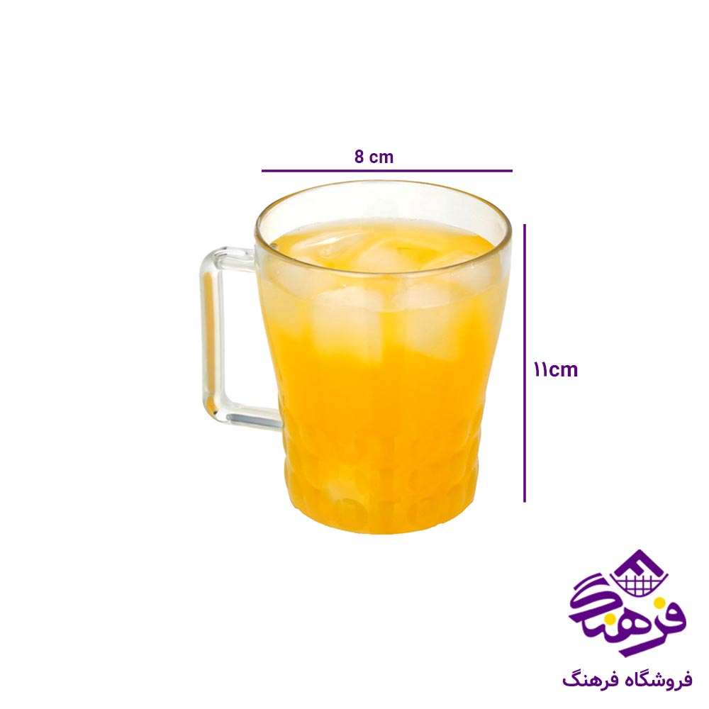 لیوان دسته دار هومکت مدل مایا شفاف 4268