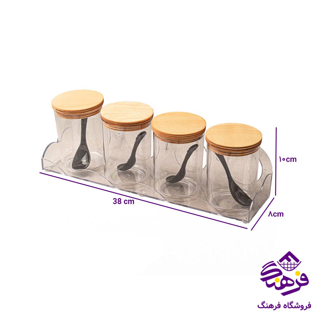 ست ادویه چوبی گرد اشکان مدل دلسا