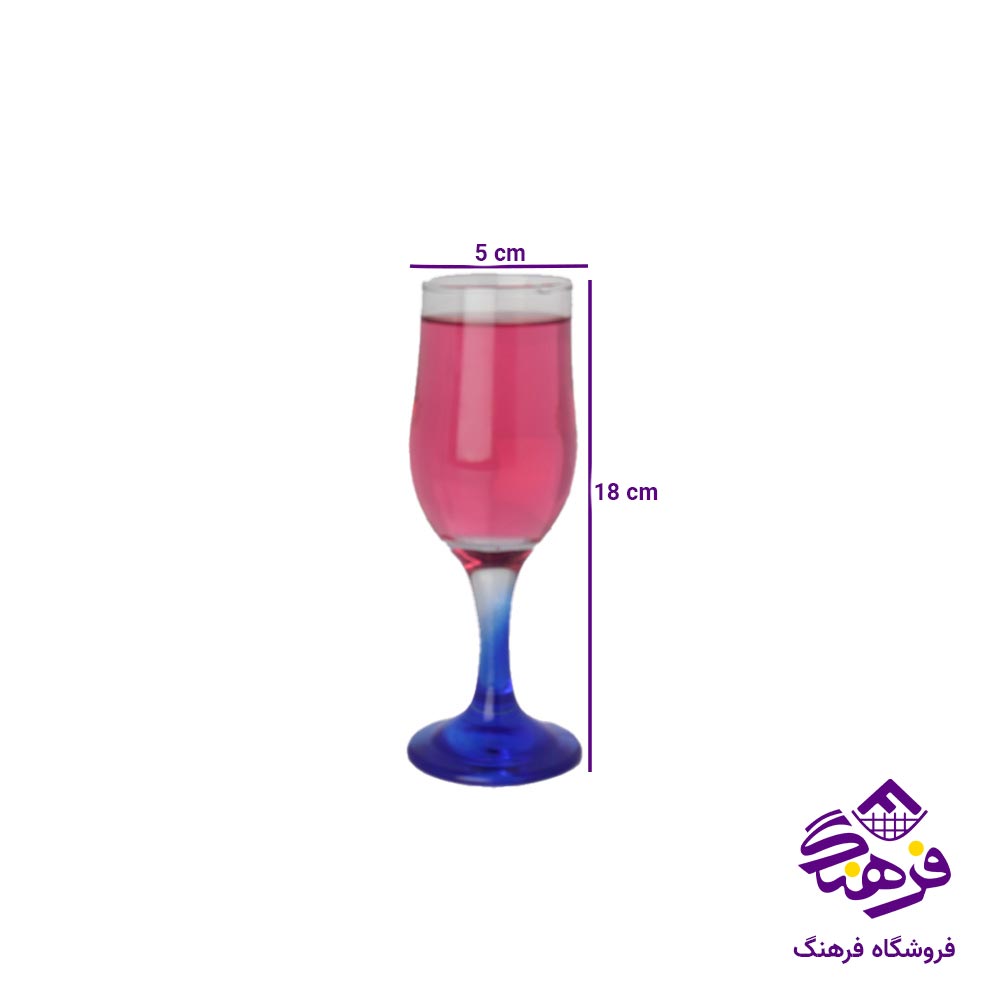 گیلاس پایه رنگی بلور کاوه مدل تورین 2 