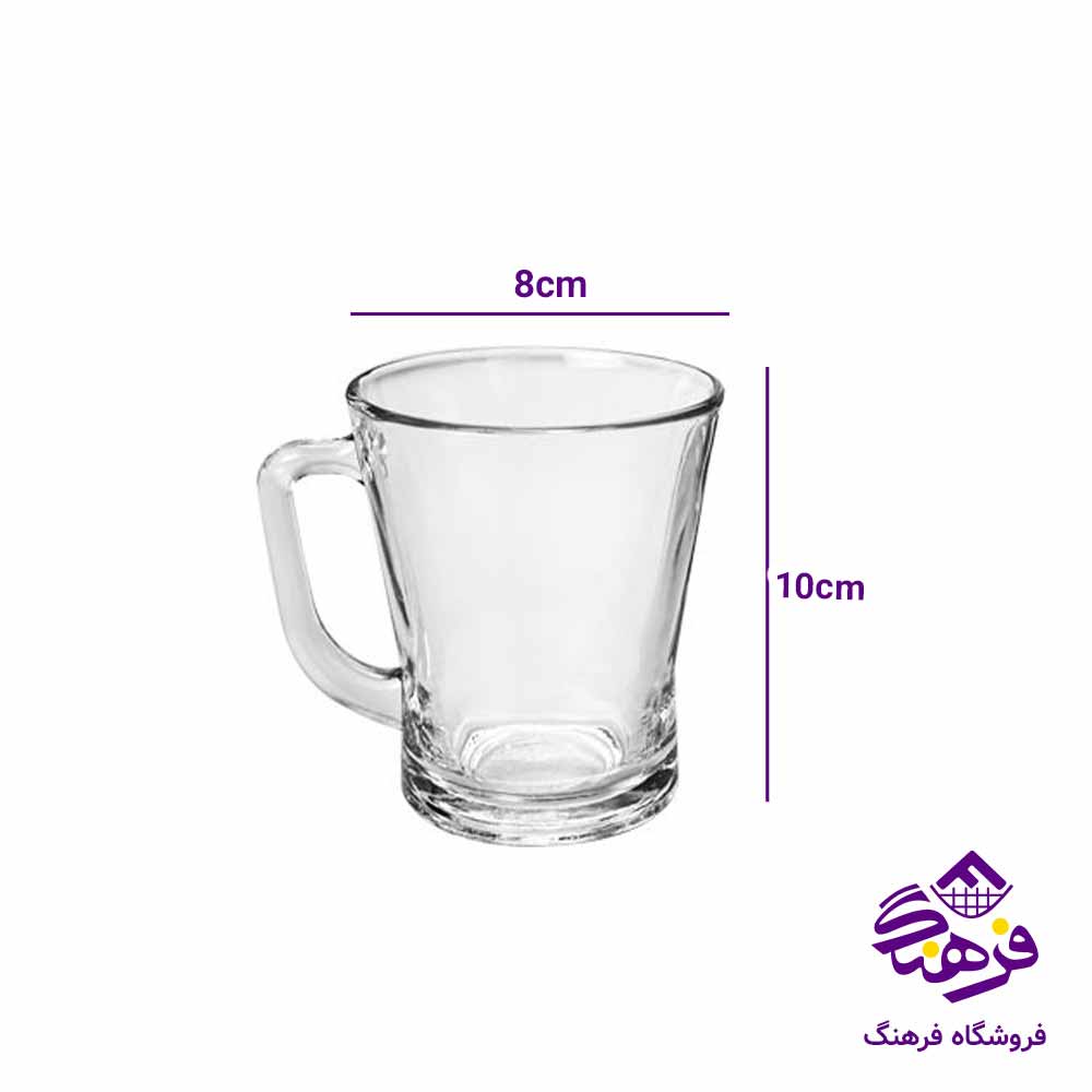 لیوان دسته دار  بلورکاوه مدل رابین (6عددی) 