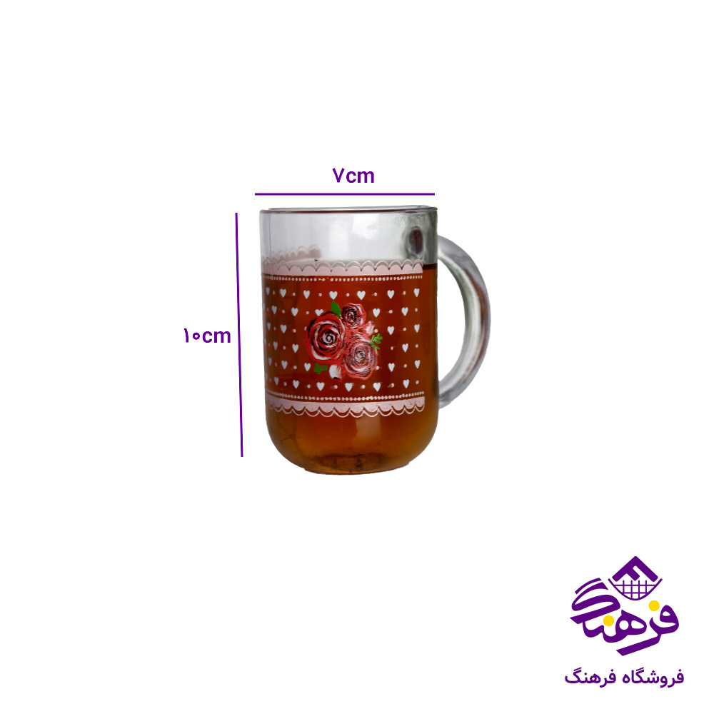 لیوان کارینا دسته دار چاپی فله کاوه (36عددی)