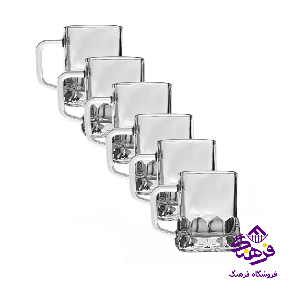 نیم لیوان پوما دسته دار کادویی6عددی بلور کاوه (6دک)