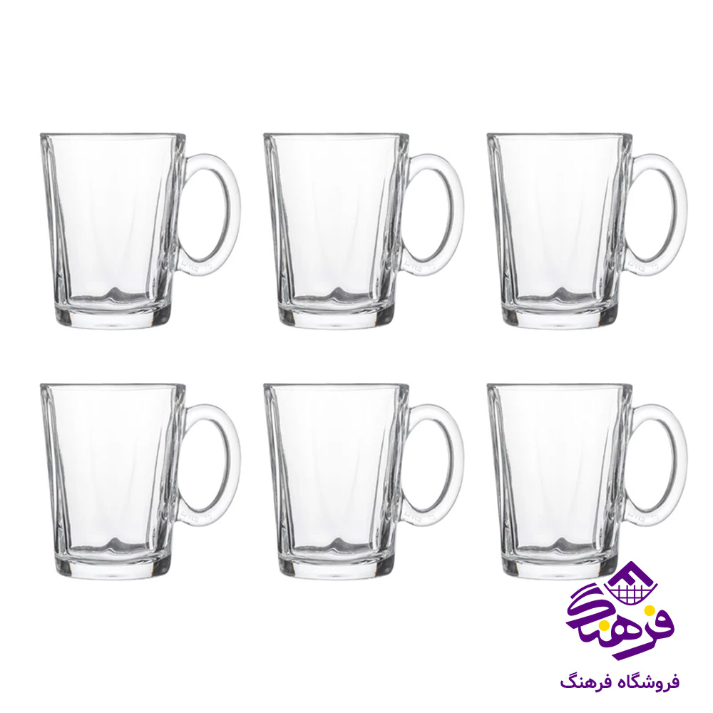 نیم لیوان مجیک پولو دسته دار کادویی6عددی بلور کاوه