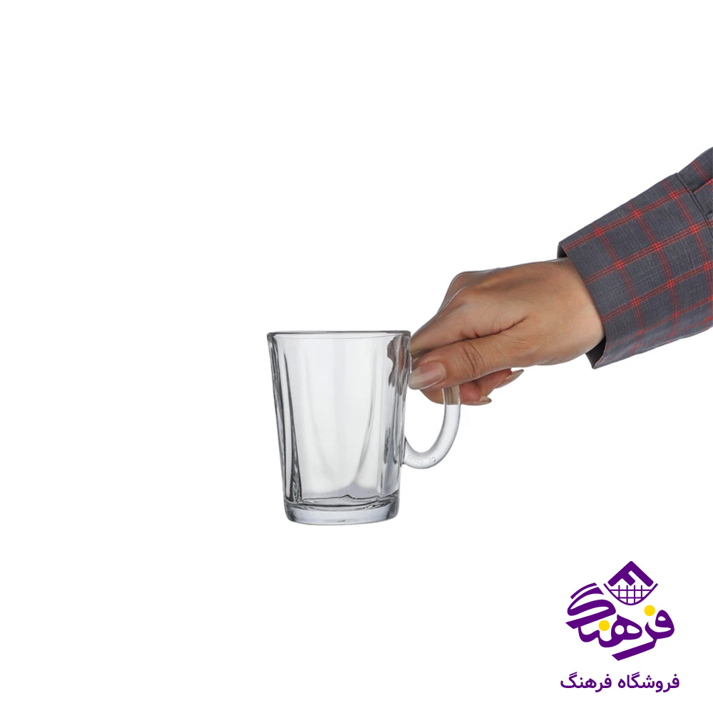 نیم لیوان مجیک پولو دسته دار کادویی6عددی بلور کاوه