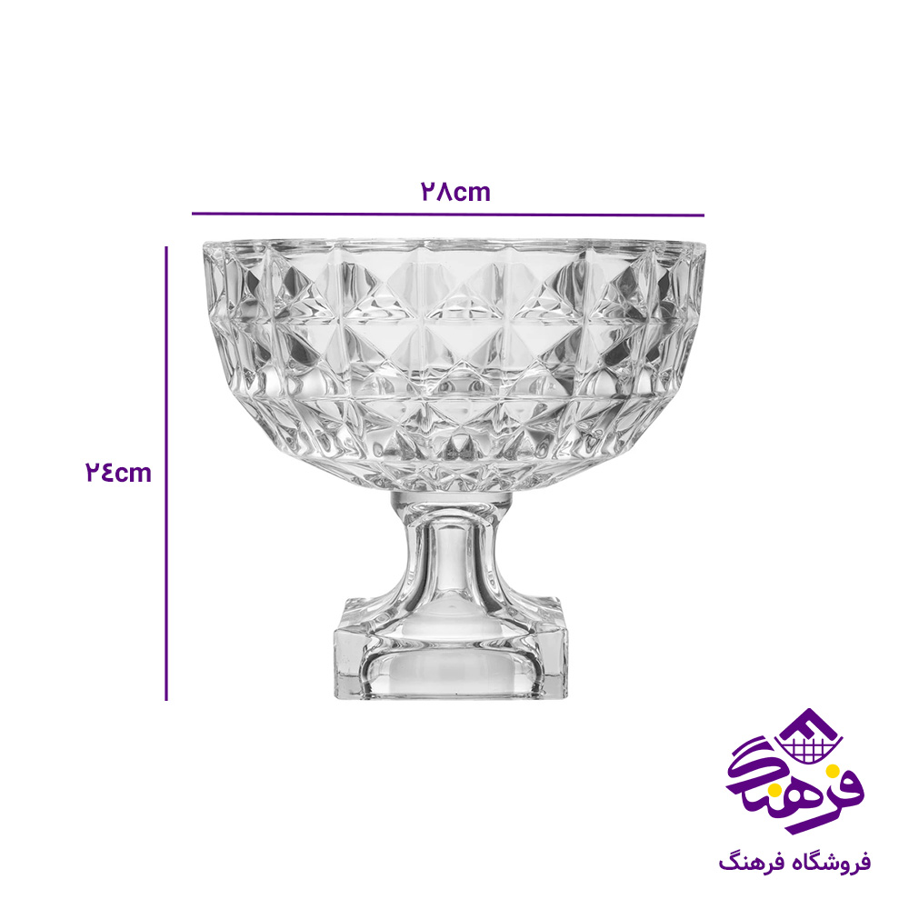 کاسه اجیل اکوامارین پایه دار کادو نوری (4دک)