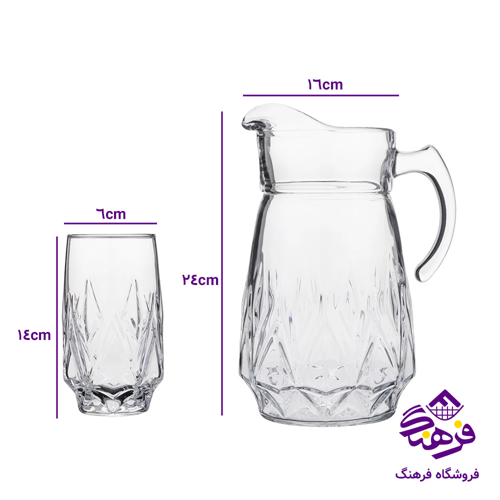 پارچ و لیوان کوئین کادو نوری (4دک)