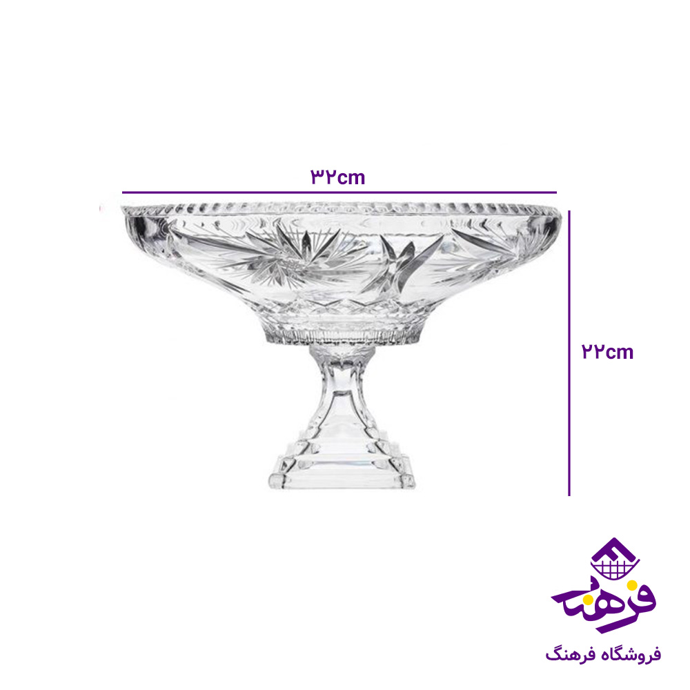 کاسه نیم گود رنسانس تراش پایه دار کادو نوری(4دک)