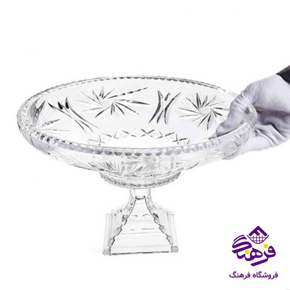کاسه نیم گود رنسانس تراش پایه دار کادو نوری(4دک)