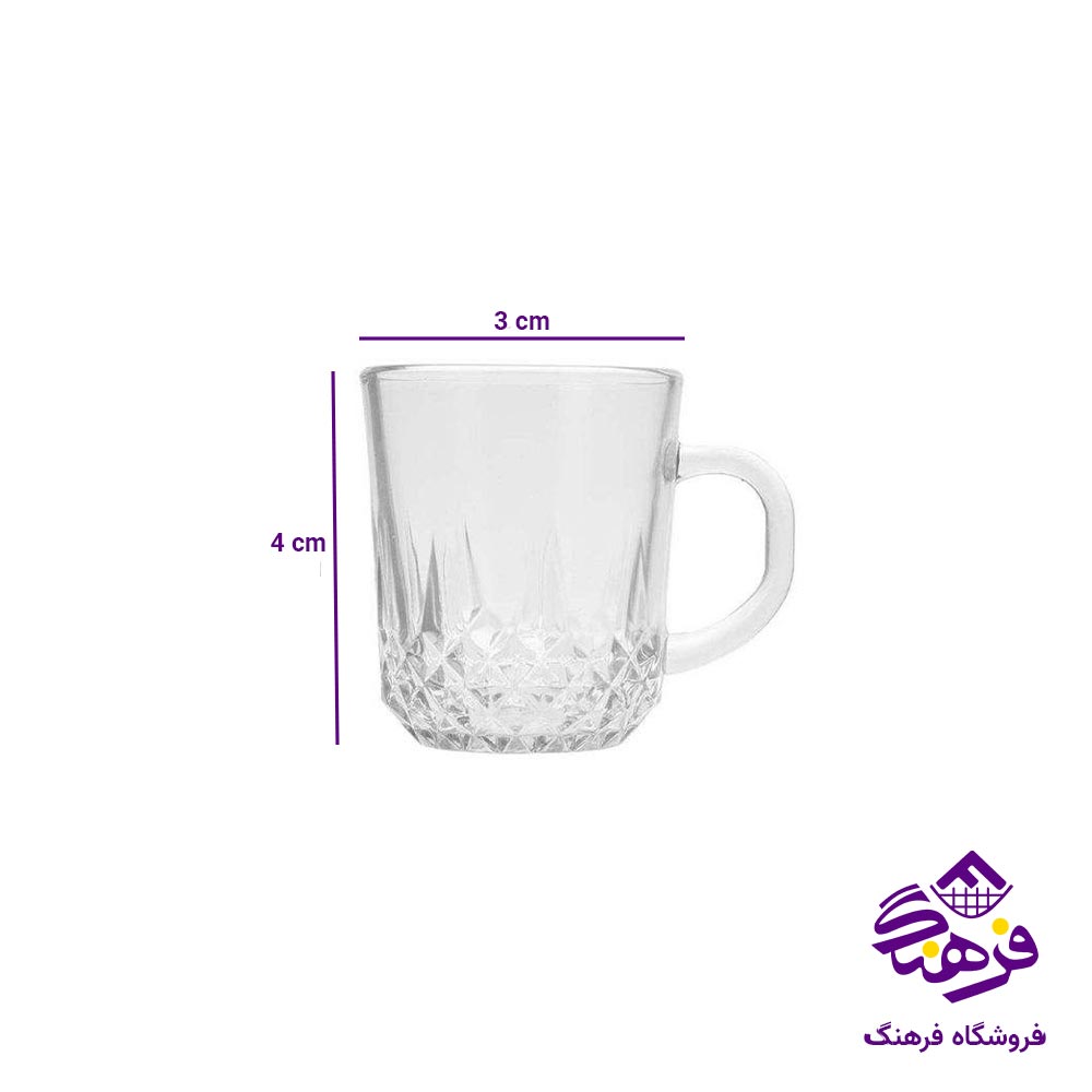 شات قهوه بلور کاوه مدل اکسپرس دسته دار 