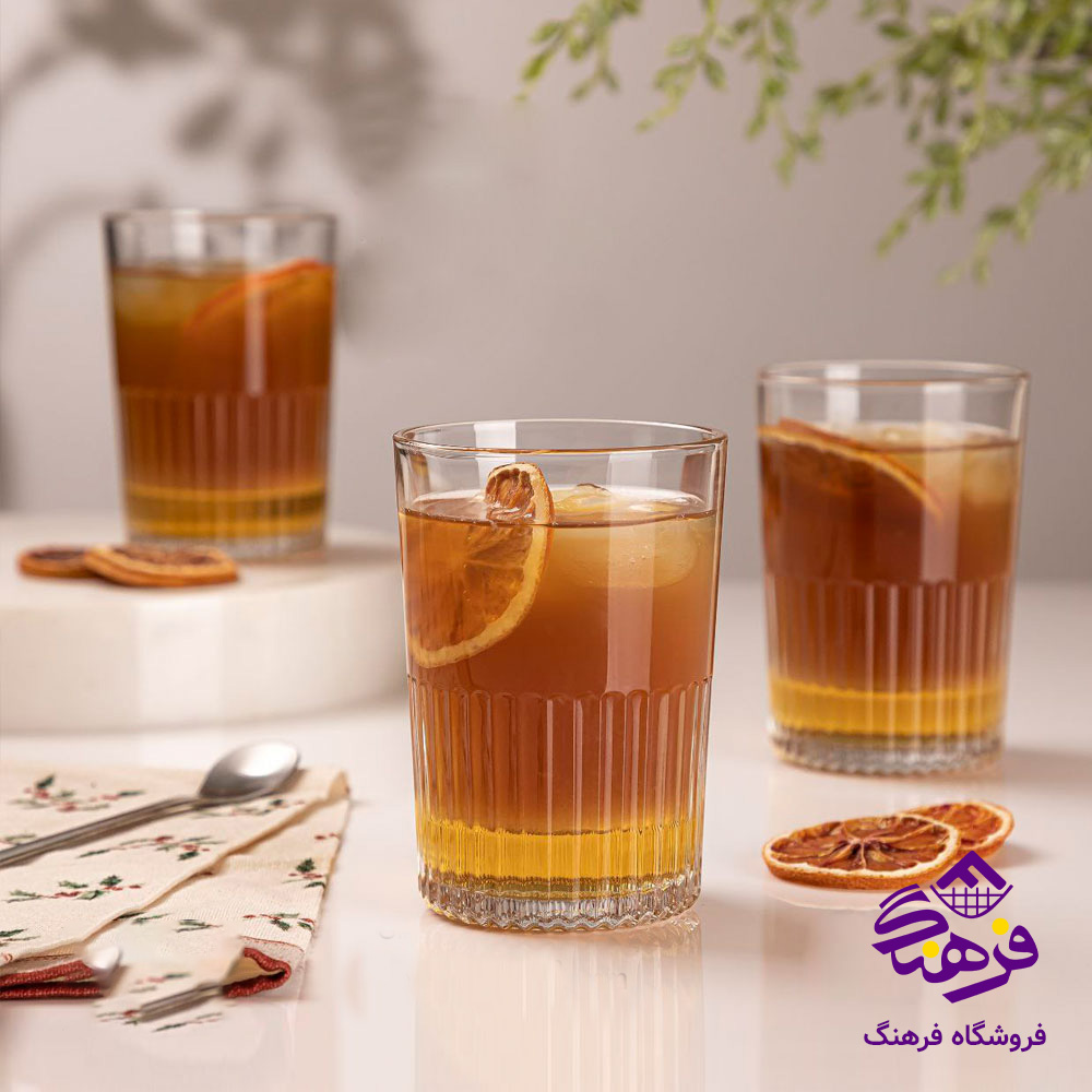لیوان لیمون شیاردار 350سی سی (3عددی)