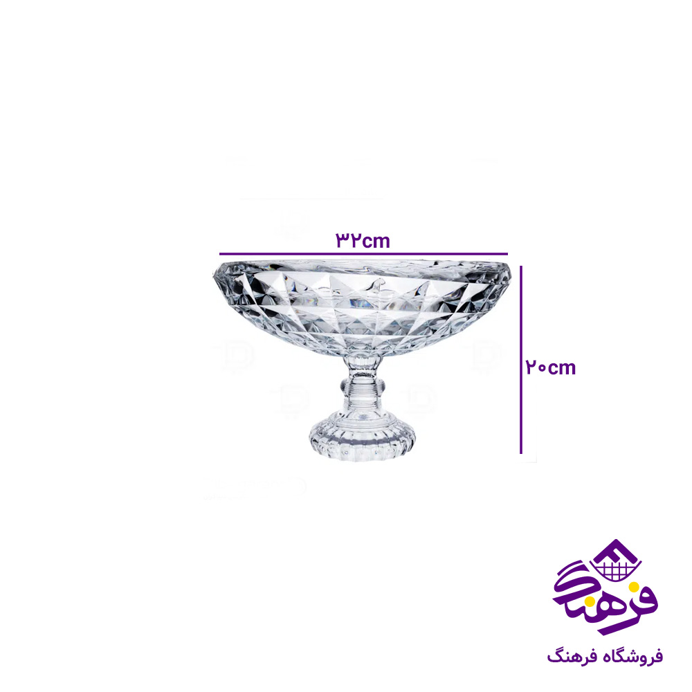 کاسه نیم گود اکوامارین پایه دار کادو نوری (4دک)