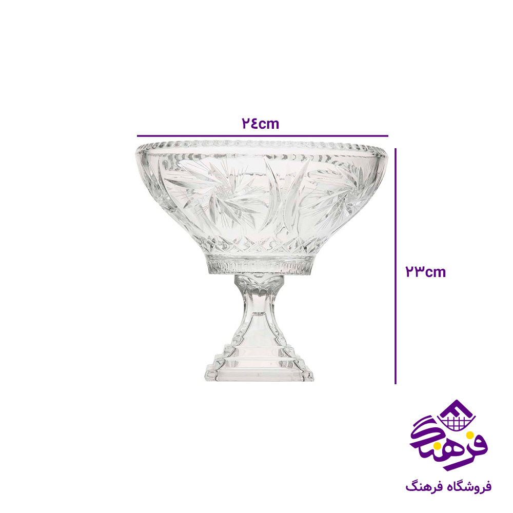 کاسه رنسانس تراش پایه دار کادو نوری(4دک)