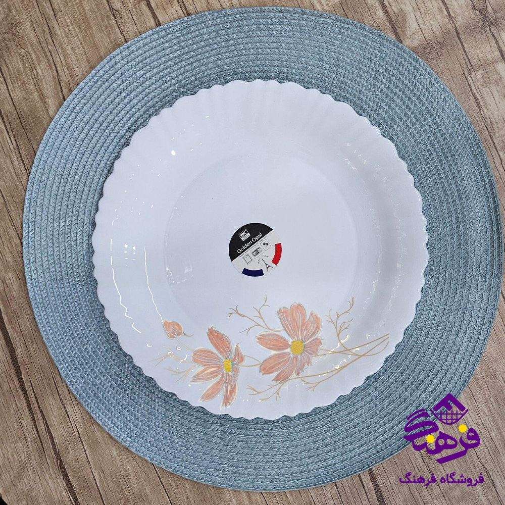 سرویس 25پارچه کنگره شقایق صورتي گلدن اپال