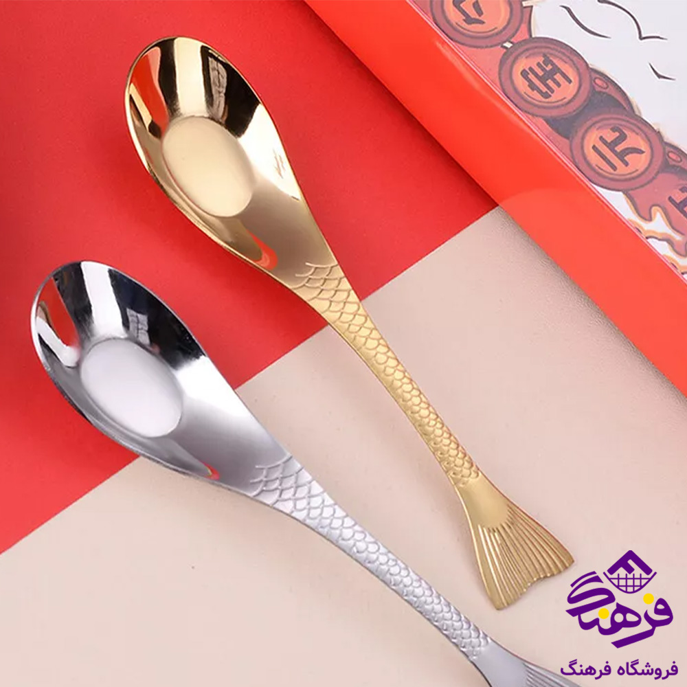 قاشق خورشت دسته ماهی استیل هرعدد