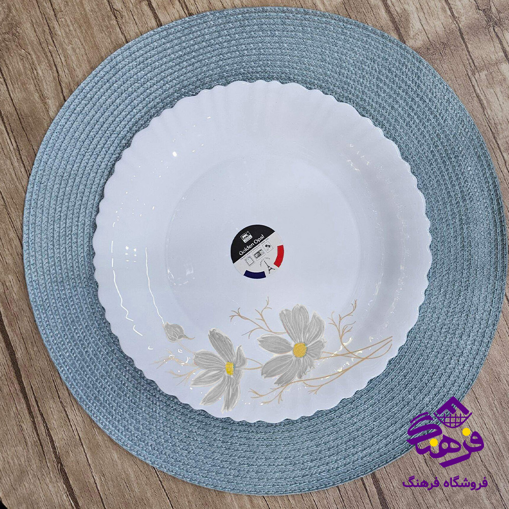 سرويس 25پارچه کنگره شقايق طوسي گلدن اپال
