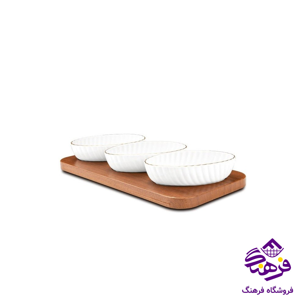 اردو خوری بیضی 3 خانه لیموم مدل لارن 428