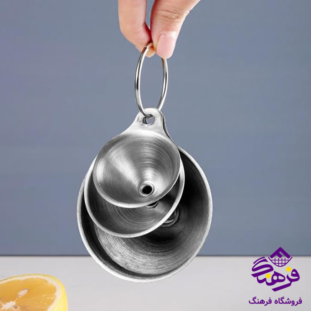 قيف استيل 3سايز کاج سفيد B4407