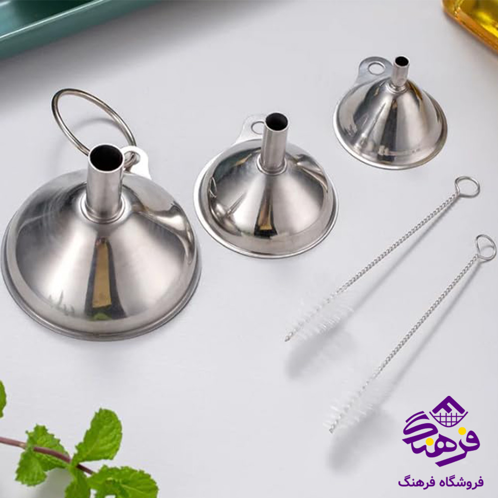 قيف استيل 3سايز کاج سفيد B4407