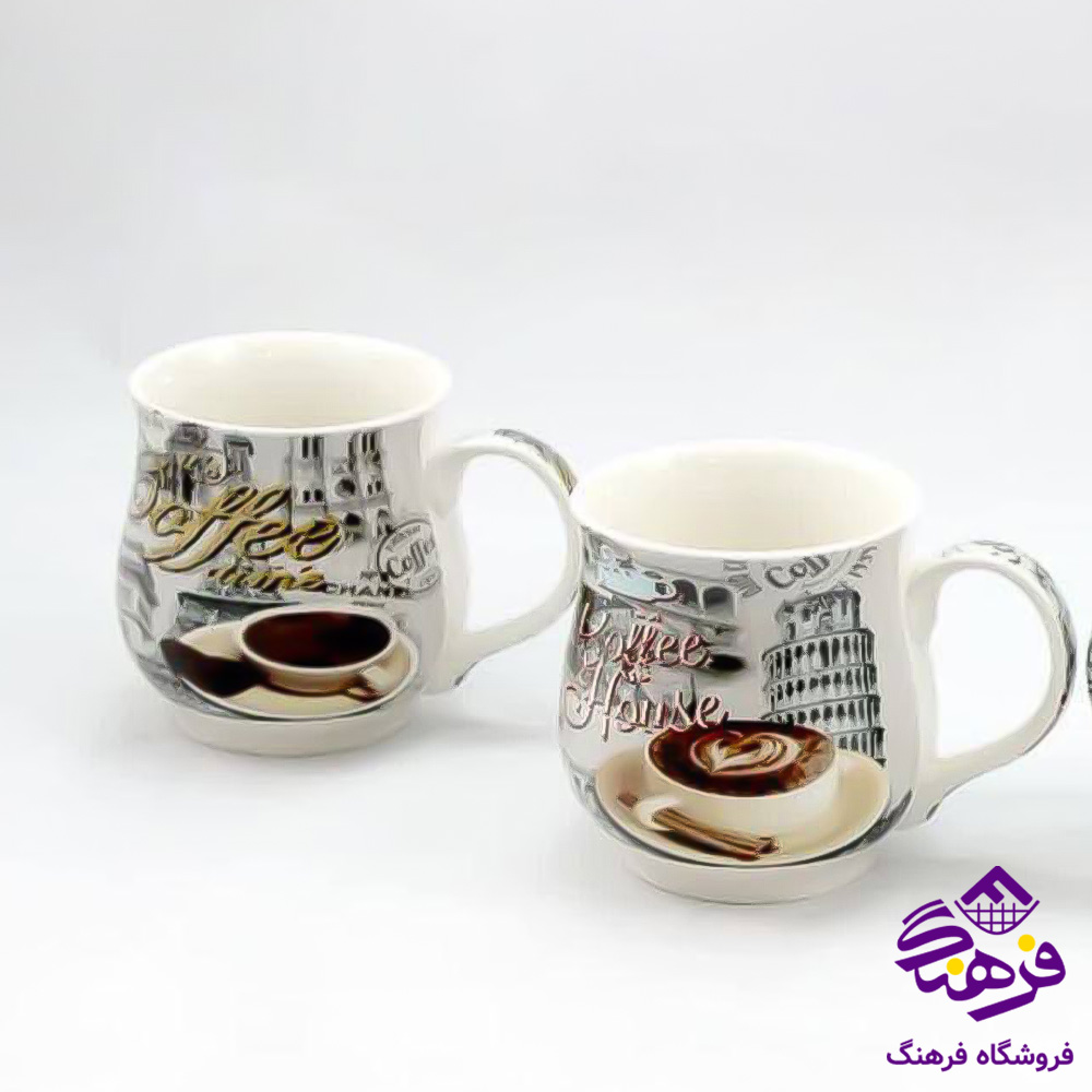 لیوان سرامیکی کافی کاج سفید