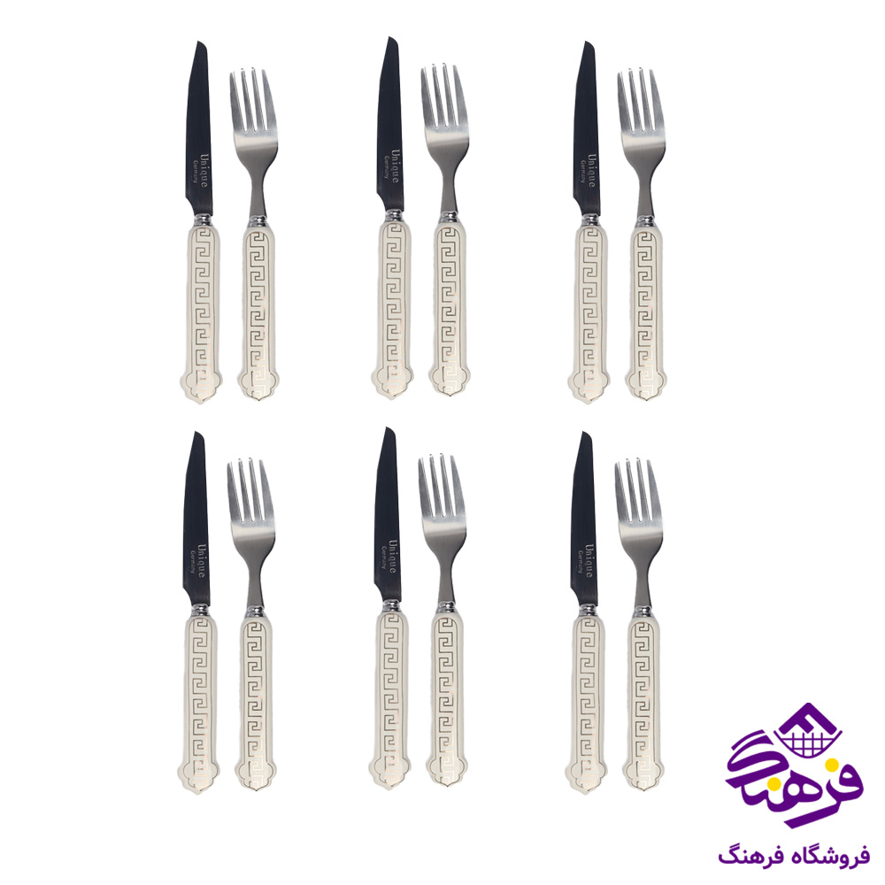 کاردوچنگال یونیک جعبه ای دسته سرامیک