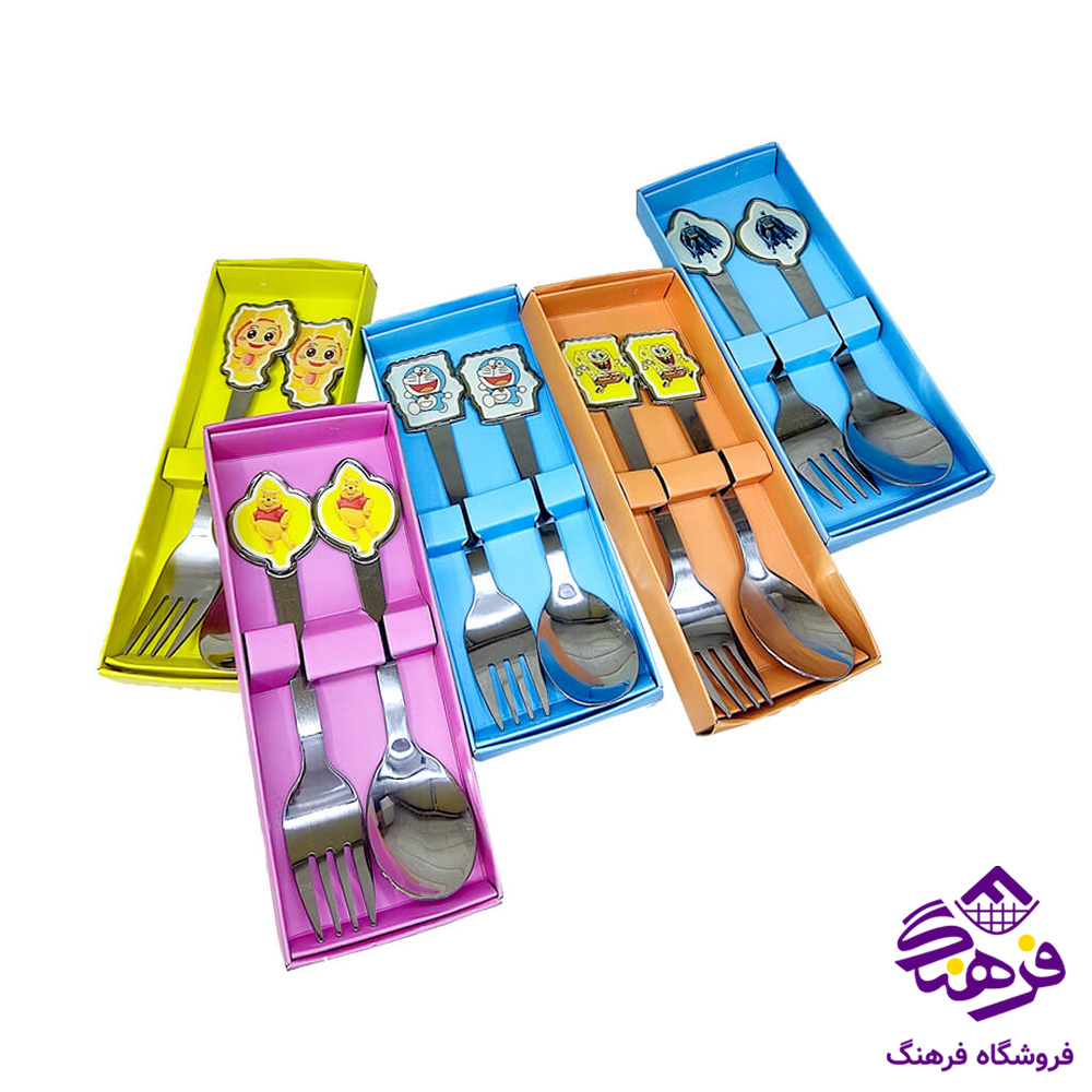 قاشق چنگال کودک يونيک جعبه دار