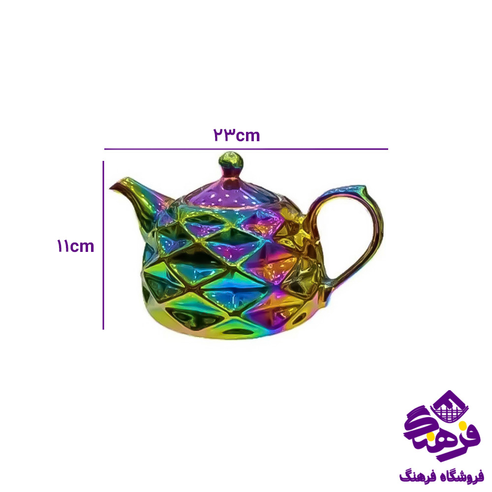 قوري چيني نسترن 7رنگ 24دک